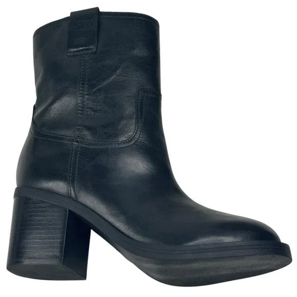 Schutz Wyatt Womens Black Leather Western Mid Calf Boots Size 7.5B New $238 - Picture 5 of 10